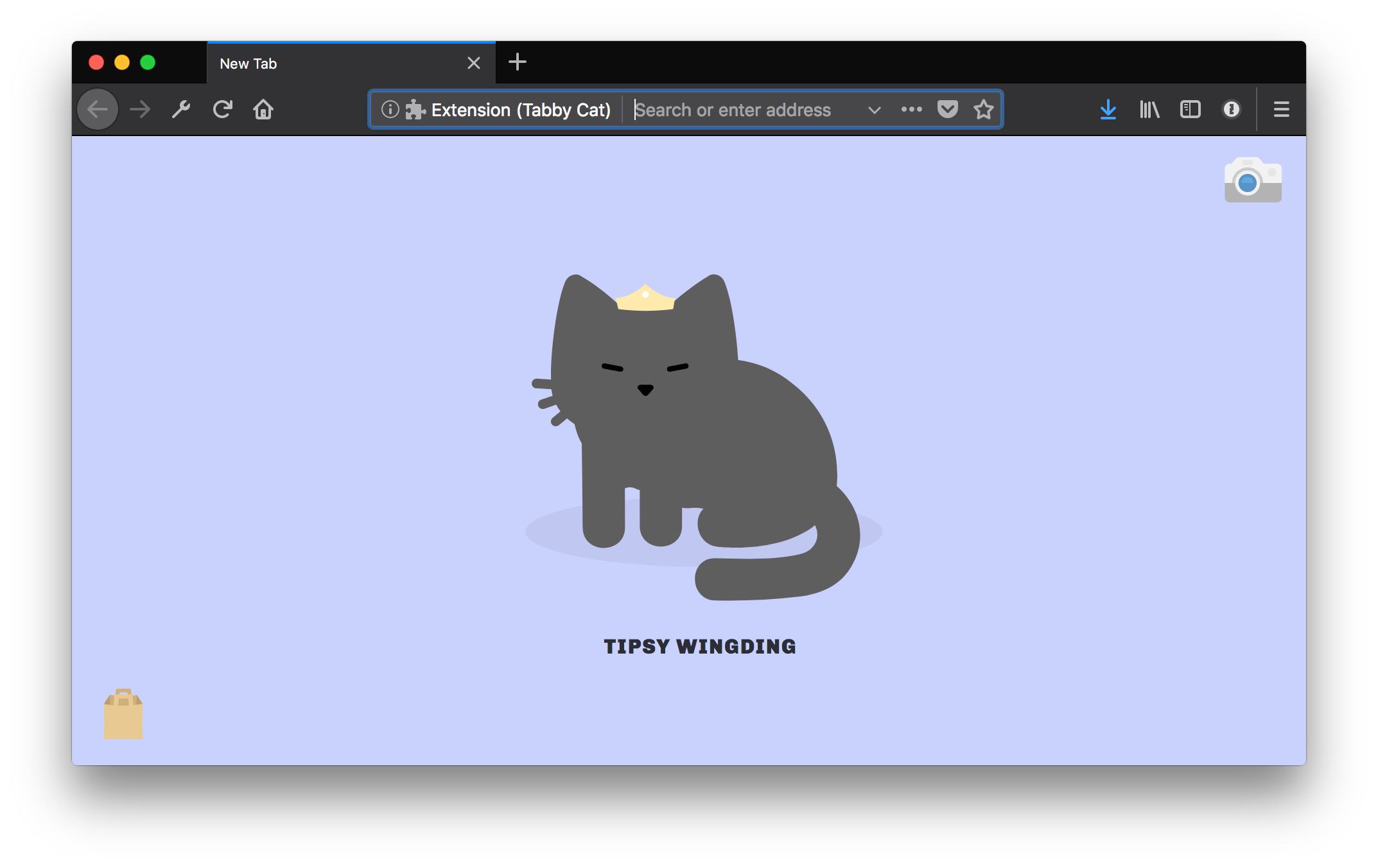 An image from Tabby Cat, a playful extension that puts a kitty cat on every tab. 