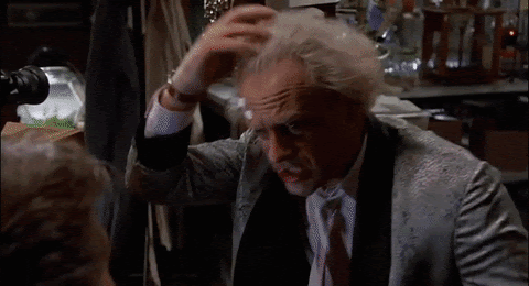 A gif of Doc from Back to the Future