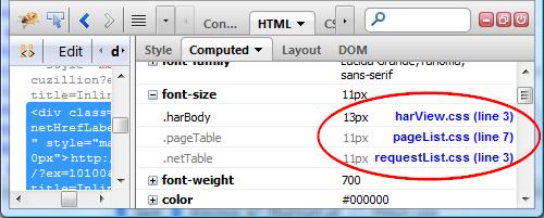 Firebug computed styles