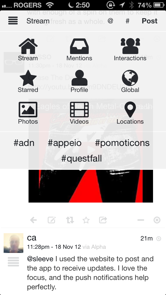 Screenshot of Appeio on mobile 