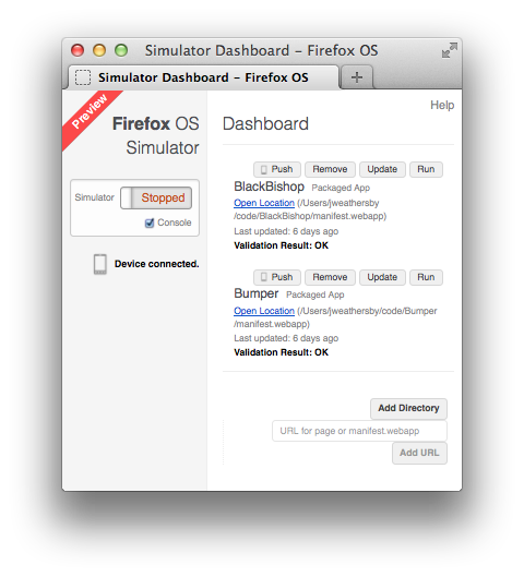 Firefox OS Simulator on a Mac