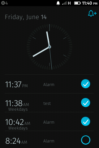 There is no way to see if there are more alarms above or below these four