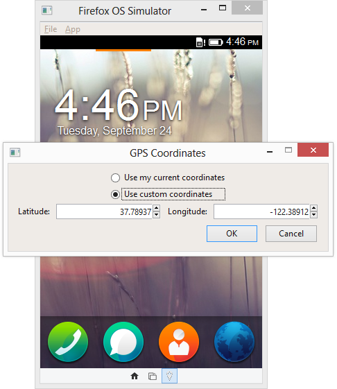 Screenshot of the Firefox OS Simulator