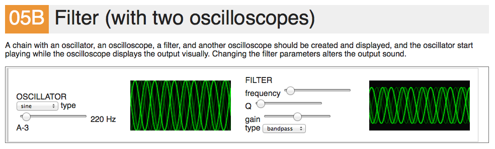 Filter with two oscilloscopes