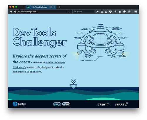 Screenshot of the Devtools Challenger demo website
