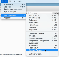 Accessing about:debugging using the application menu