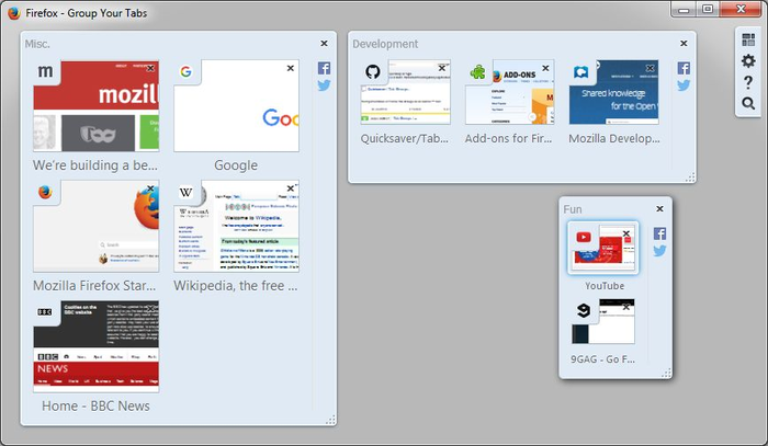 organize your tabs into groups using the Tab Groups extension