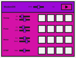 A sequencer with four effects and four steps that can be selected