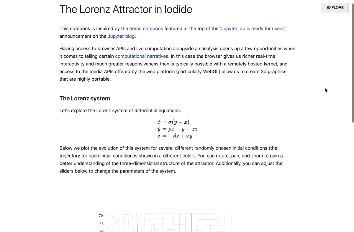 Exploring the Lorenz attractor then examining the code in Iodide