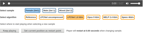 LPCNet sample player