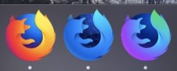 The macOS dock showing Firefox, Firefox Developer Edition, and Firefox Nightly all running simultaneously