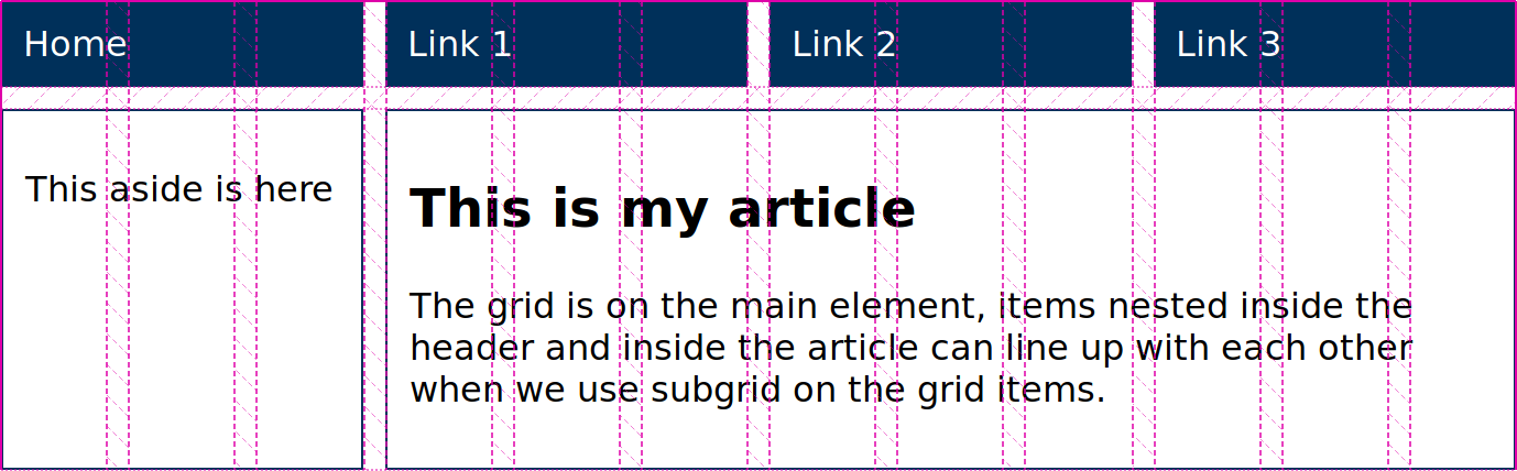 A layout with grid lines overlaid