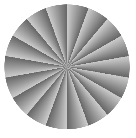 repeating conic gradient that continually goes from dark gray to light gray