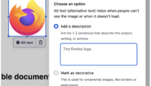 A screenshot of the PDF.js alt text modal window
